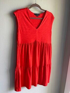 Weekend Max Mara Red V-Neck Tiered Mini Dress